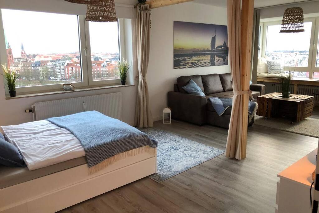 Yachtpanorama Weser Und Yachthafenblick 1 Zi 7Og Бремерхафен Экстерьер фото